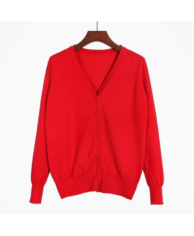Ladies Jumper Woman Coat Tops Knitted Long Sleeve V-Neck Loose Size 4xl 5xl 6xl Casual Woman Cardigan Sweater $28.15 - Sweaters