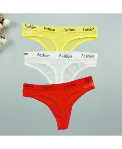 3pcs/pack Sexy Transparent Thong Women Panties Letter Fashion Sporty Tanga Nylon Low-rise Ladies Underwear T Panty $12.89 - U...