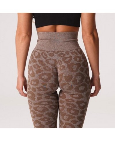 New Sports Yoga Fitness Snow Leopard Spotted Peach Hip Tight Hip Lifting Sports Pants $34.67 - Bottoms