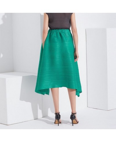 Miyake Pleated Skirt 2022 Spring Summer Women Loose High Waist Fluffy Solid Color Korean Fashion Designer Clothes $70.44 - Sk...