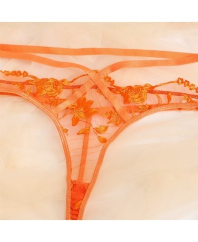 Bra Set Sexy Orange Transparent Lingerie 2 Pcs Underwear Set Sheer Erotic Costumes Porn Intimate Sexy Outfits Exotic Sets $27...