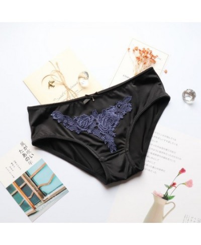 Japanese Embroidered Ladies Embroidered Nylon Low-waist Hip-lifting Panties Women Pure Cotton Women's Briefs Underwear $13.00...