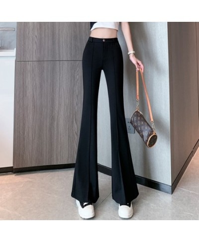 Pants Women High Waist Pantalones De Mujer Full Length Skinny Maxi Lady Long Trousers Stretchy Bell Bottom Flare Pants Woman ...