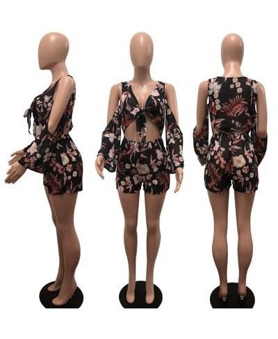 Party Jumpsuit Sleeveless Short Jumpsuit Floral Rompers Womens Playsuits Sexy Romper F2918 Overalls for Women Summer $50.17 -...
