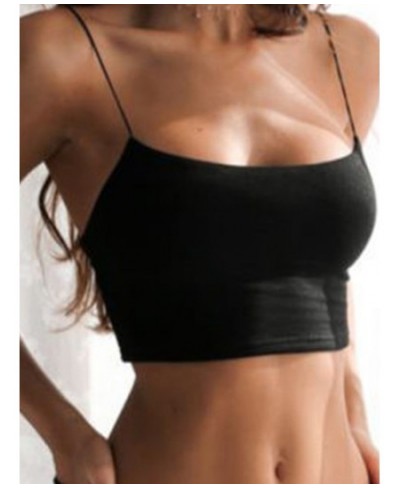 Sexy Tank Top Black Halter Crop Tops Women Summer Camis Backless Camisole Fashion Casual Tube Top Female Sleeveless Cropped $...