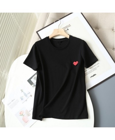 Moedainno New 2023 Spring Summer Women Fashion Short Sleeve Embroidery T-shirt Versatile Casual Simple Solid Female Chic $35....