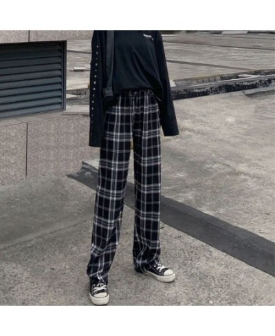 Plaid Pants Women's Summer New High Waist Loose Straight платьелетнее Trousers Casual Pants dresses for women 2022 casual pan...