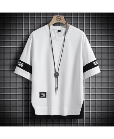 Hip Hop Loose Mens Streetwear T-shirts Casual Classic 2023 Summer Short Sleeves Black White Tshirt Tees Plus Oversize 5XL 6XL...