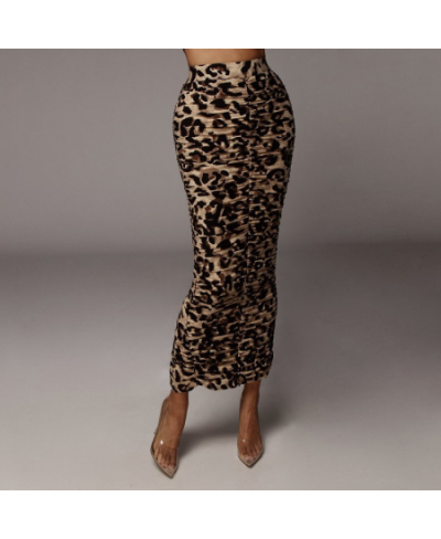 Snake Leopard Print High Waist Women Bodycon Skirt Back Split Sexy Tight Pencil Skirts Party Night Club Bottoms Winkle PR2902...