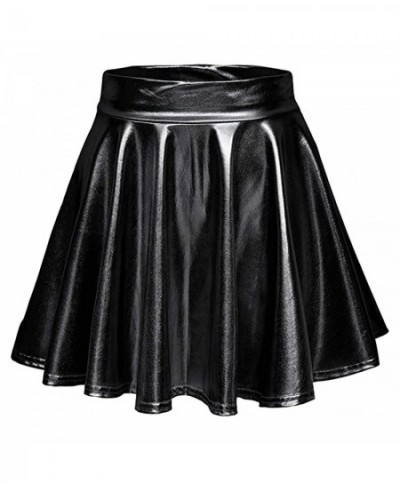 Women's Fashion Casual Shiny Metallic Flared Pleated A-line Mini Skirt Casual Skirt Disco Look Pleated Short Mini Skirt Falda...