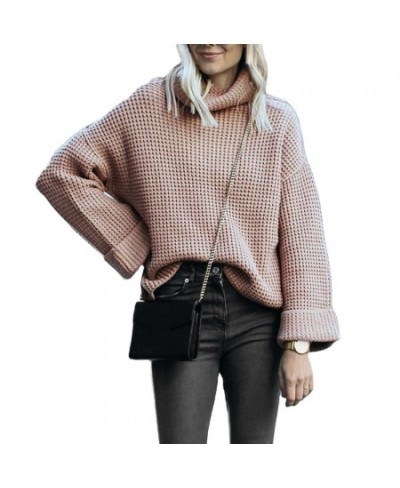 2023 Autumn/Winter New High Collar Loose Sweater Women's Knit $39.10 - Tops & Tees