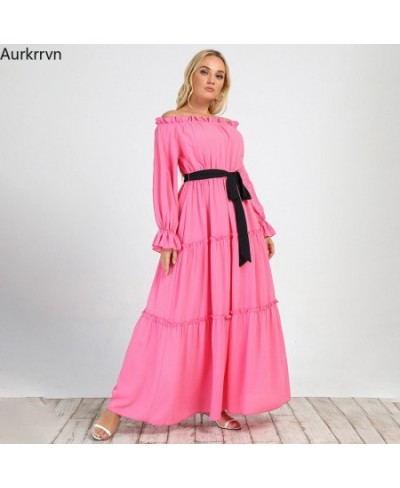 Plus Size Dresses for Women 2022 Autumn Spring Ruffles Lace Up Flare Sleeve Elegant Casual Women's Dresses Party Evening Dres...