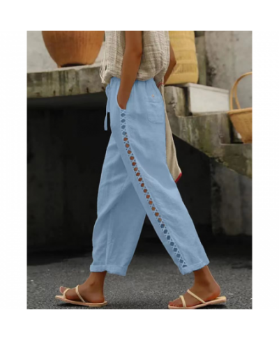 Women's Summer Elegant Elastic Waist Harlan Pants 2023 New Solid Color Panel Plus Size Casual Pants Fashion Sports Pants $32....