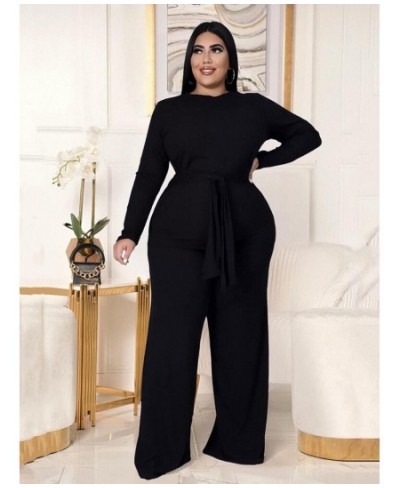 Plus Size Two Piece Sets Womens Outifits Solid Long Sleeve Top and Pant Curve Knit Set Large Size Suit Wholesale $60.94 - Plu...