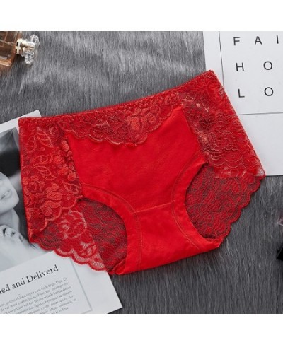 Women's Cotton Underwear Panties Sexy Lace Mid-Waist Hollow Female Briefs Hip Lift Underpants For Lady Plus Size Lingerie ssy...