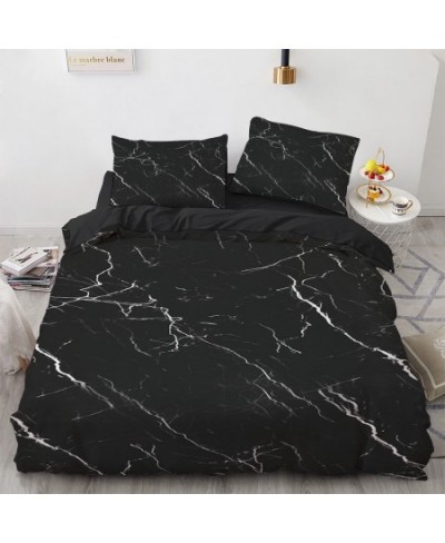 Marble King Queen Duvet Cover Cool Black and White Texture Pattern Bedding Set for Teens Adults 2/3pcs Polyester Quilt Cover ...