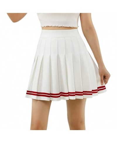 Y2k Summer Korean Fashion Short Women Skirt Casual High-Waisted Slim Elastic Striped Harajuku Pleated School Mini A-line Skir...