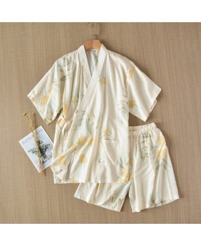 Japanese-style kimono short-sleeved shorts summer ladies pajamas suit cotton home service suit pajamas women pink pajamas sui...
