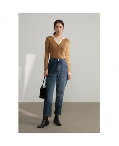 Classic College Style High Waist Tapered Jeans Women autumn Winter 2022 Straight Tube Retro Wind Female Casual Jeans $86.64 -...
